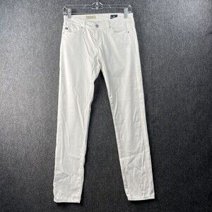 AG Adriano Goldschmied Jeans Sz 25 The Stevie Ankle Slim Straight White EUC